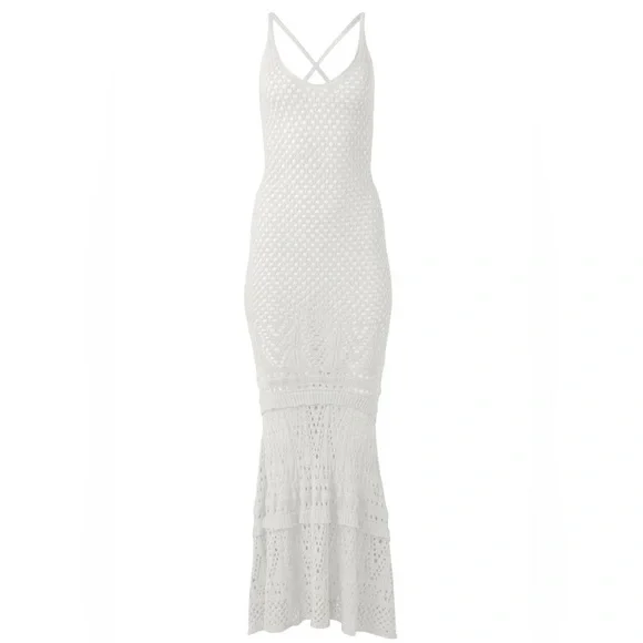 VENUS White Crochet tank Maxi Dress - Picture 4 of 9